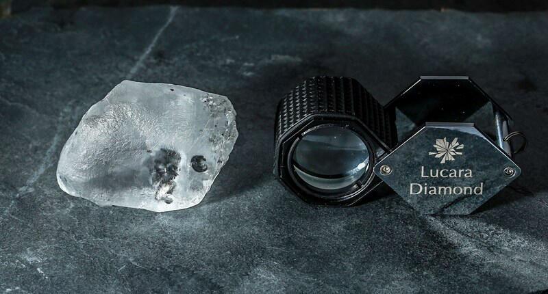 Lucara recovered this 341-carat gem-quality rough diamond from Karowe in late 2020. (Photo courtesy of Lucara Diamond Corp.) 20210510_Lucara 341 carat diamond.jpg